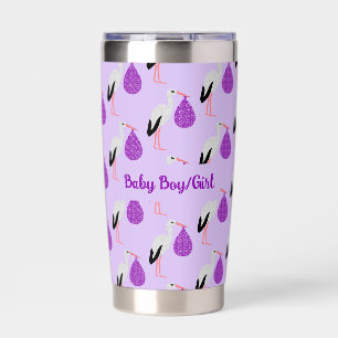 Purple gender neutral Baby Stork Custom Insulated Tumbler
