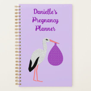 Purple gender neutral Baby Stork Custom Planner