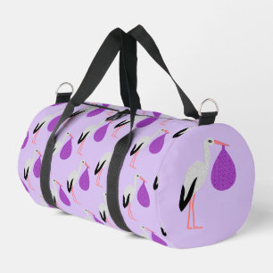 Purple gender neutral Baby Stork Diaper Bag