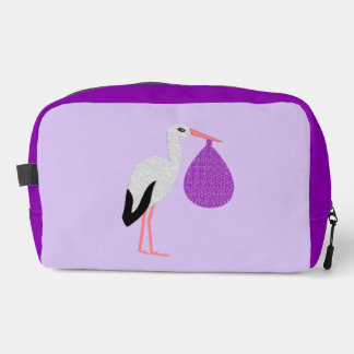 Purple gender neutral Baby Stork Dopp Kit