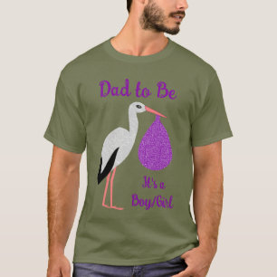 Purple gender neutral Baby Stork Gender Reveal T-Shirt