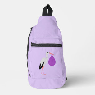 Purple gender neutral Baby Stork Sling Bag