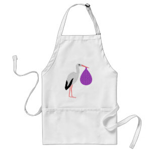 Purple gender neutral Baby Stork Standard Apron