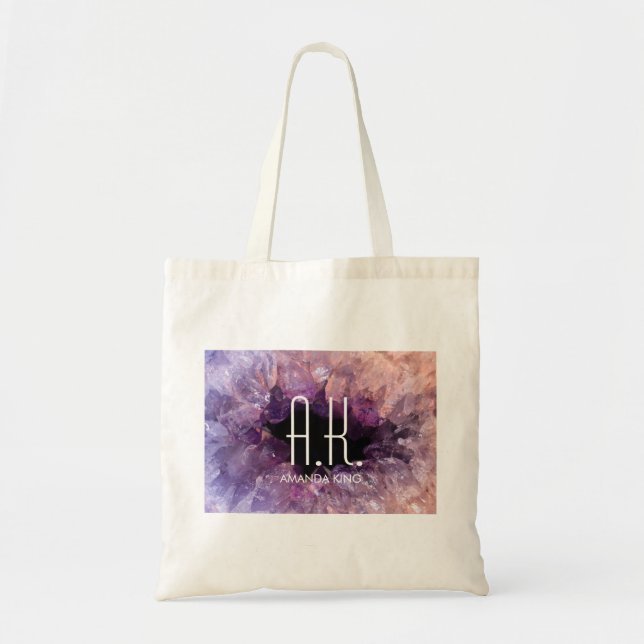 Purple Geode Crystal Tote Bag (Front)