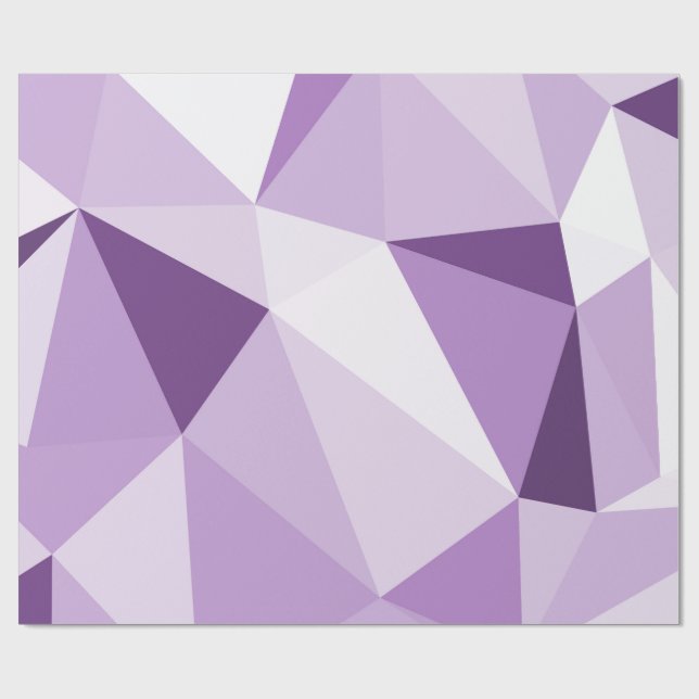 Purple Geometric Abstract Triangles Wrapping Paper (Flat)