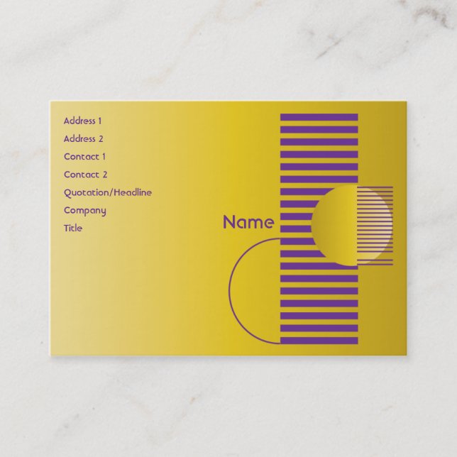 Purple Geometric - Chubby Business Card (Front)