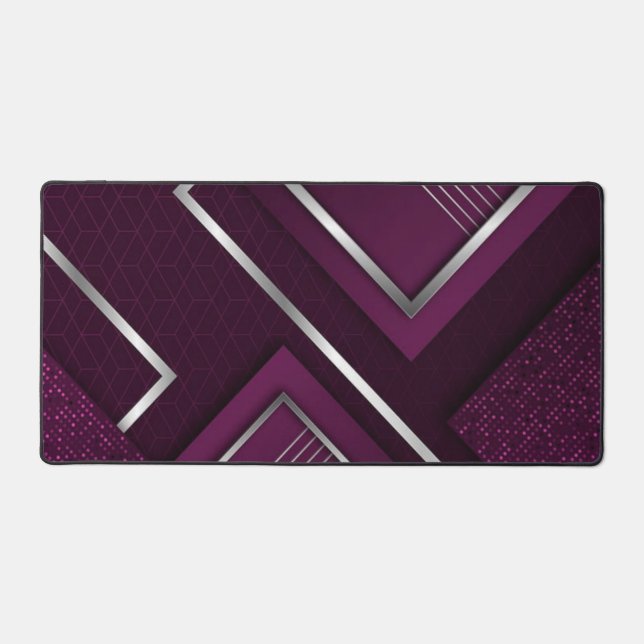 Purple Geometric Desk Mat – Modern Office Decor (Front)