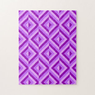 Purple Geometric Diamond Pattern Frustrating Jigsaw Puzzle
