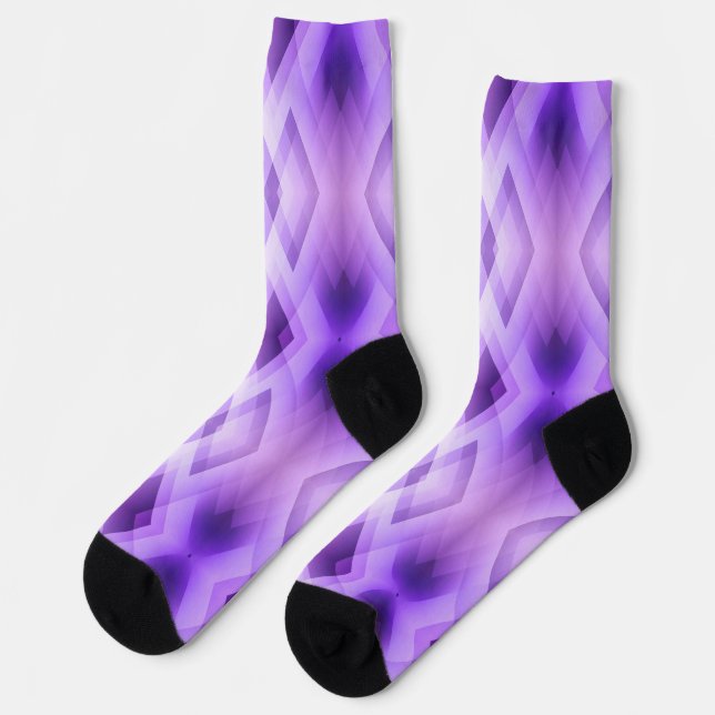 Purple Geometric Diamonds Socks (Left)