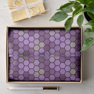 Purple geometric hexagonal mosaic design tissue paper