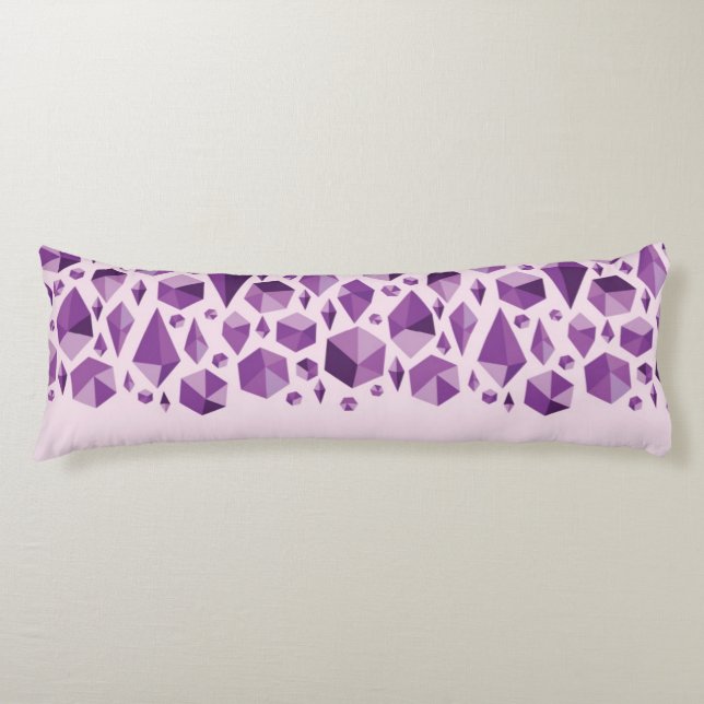 Purple geometric jewel shapes body cushion (Front)