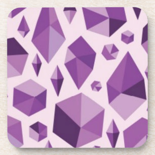 Purple geometric jewel shapes coaster