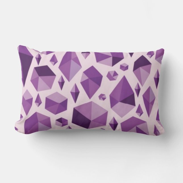 Purple geometric jewel shapes lumbar cushion (Front)