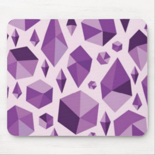 Purple geometric jewel shapes mouse pad