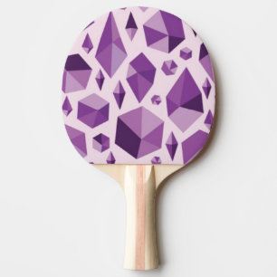 Purple geometric jewel shapes ping pong paddle
