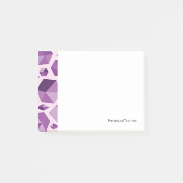 Purple geometric jewel shapes post-it notes (Front)