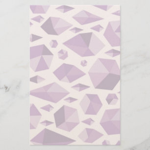 Purple geometric jewel shapes stationery