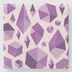 Purple geometric jewel shapes stone coaster