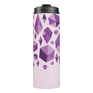 Purple geometric jewel shapes thermal tumbler