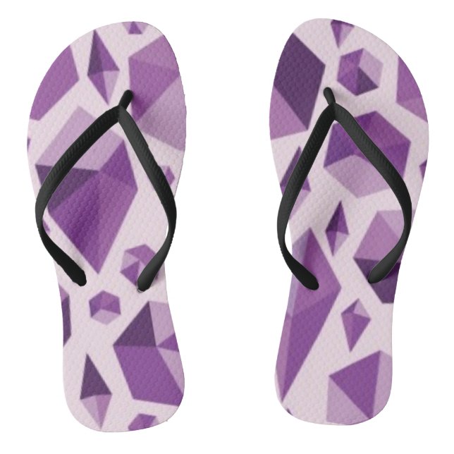 Purple geometric jewel shapes thongs (Footbed)