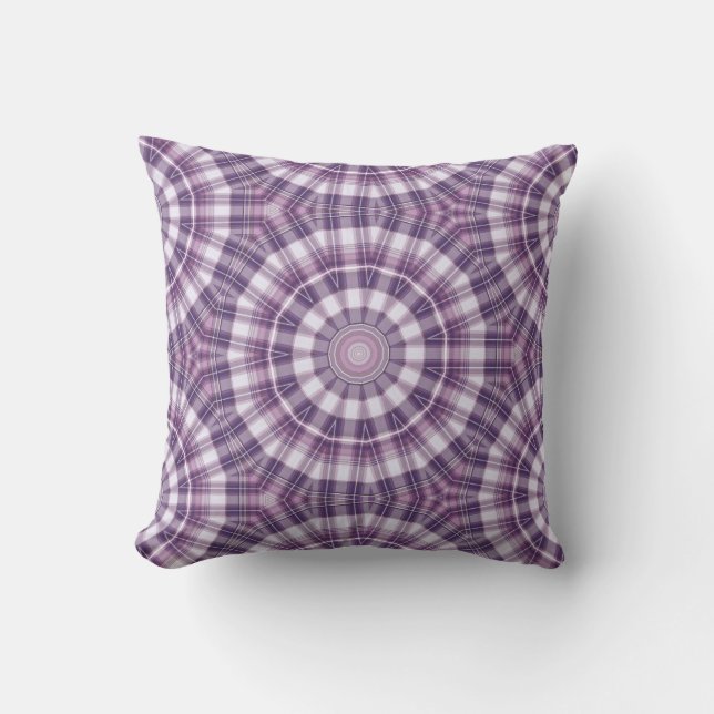 Purple Geometric Mandala Throw Pillow 16" x 16" (Front)