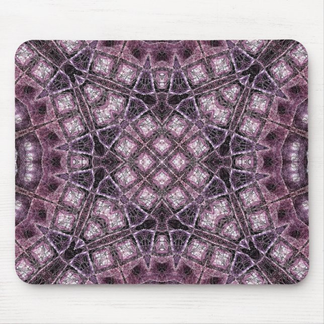 Purple Geometric Pattern with Intricate Symmetry Mouse Pad (Front)