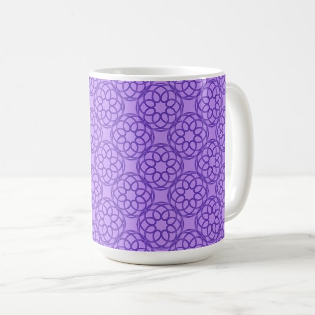 Purple Geometric Seamless Pattern Coffee Mug (Front Right)