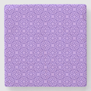 Purple Geometric Seamless Pattern Stone Coaster