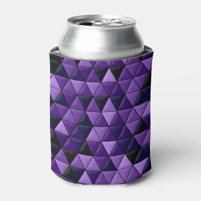 Purple Geometric Tiles Can Cooler (Can Front)