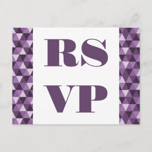 Purple Geometric Triangles RSVP Postcard