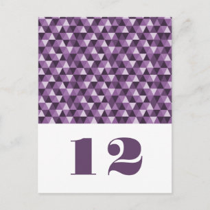 Purple Geometric Triangles Table Postcard