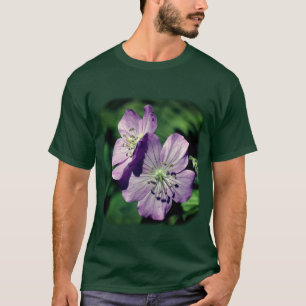 Purple Geranium Floral Nature T-Shirt