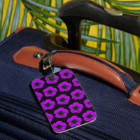Purple Geranium Floral Pattern on Black