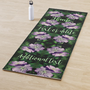 Purple Geranium Flower Pair Abstract Personalised Yoga Mat