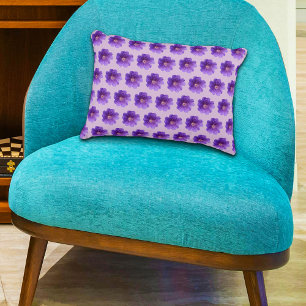 Purple Geranium Flower Seamless Pattern on Decorative Cushion