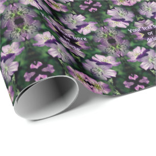 Purple Geranium Flowers Multiplied Personalised Wrapping Paper
