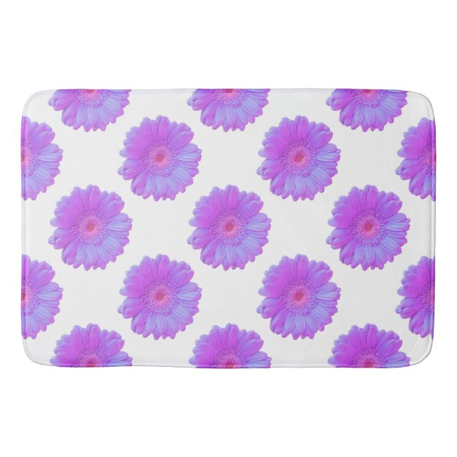 Purple gerbera daisy bath mat (Front)