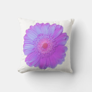 Purple gerbera daisy cushion
