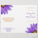 Purple Gerbera Daisy Elegant Wedding Program<br><div class="desc">For your special day, we offer a customisable program template that features beautiful Purple Gerbera Daisies. It features a beautiful violet purple and gold colour scheme, with a modern flair. Very elegant! All text on this template is designed to be customised with your own information. Be sure to triple-check the...</div>