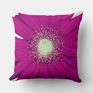 Purple Gerbera Daisy Flower Cushion