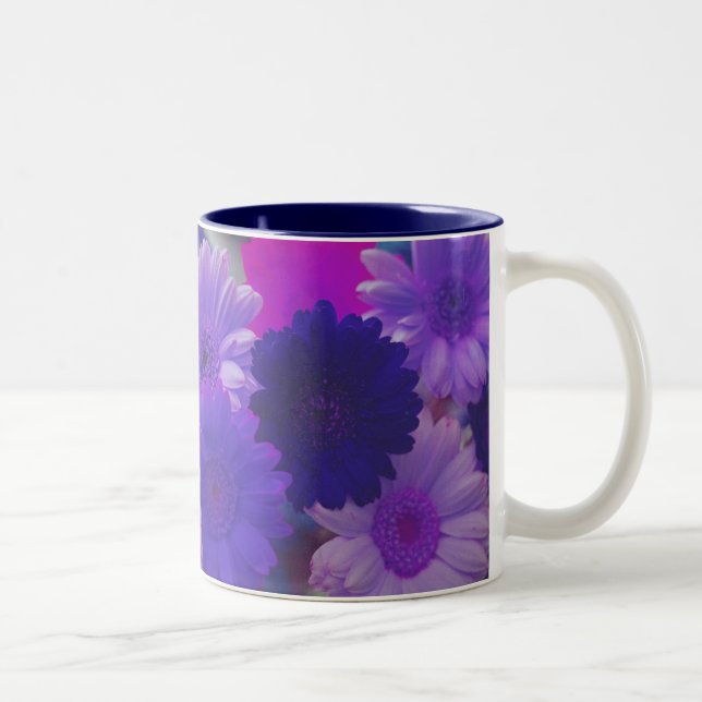 Purple Gerbera Daisy Flowers Photo Art Coffee Mugs (Right)