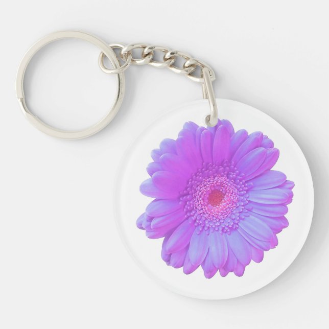 Purple gerbera daisy key ring (Front)