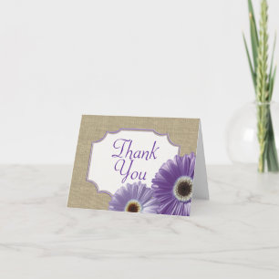 Purple Gerbera Daisy Thank You Card