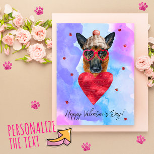Purple German Shepherd Valentine's Day Gift Dog Holiday Postcard