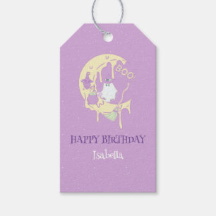 Purple Ghost Spooky One First Birthday Halloween Gift Tags