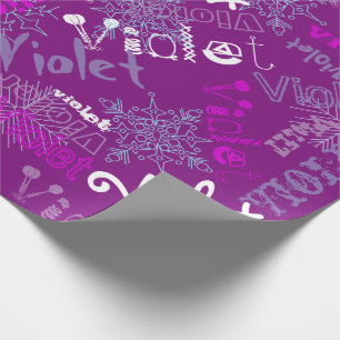 Purple Gift Wrap Personalised lacey snowflakes