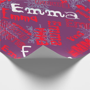 Purple Gift Wrap Personalised, snowflakes