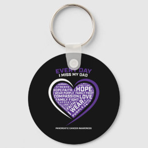 Purple Gifts In Memory Of My Dad Pancreatic Cancer Key Ring