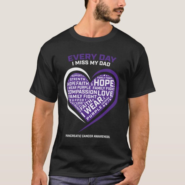 Purple Gifts In Memory Of My Dad Pancreatic Cancer T-Shirt (Front)