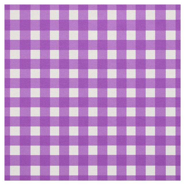 Purple Gingham Check Fabric (Swatch)